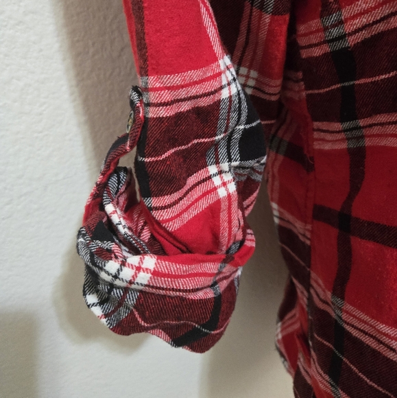 No Boundaries Hooded Plaid Flannel Button Down Shirt Size XXXL (21) Juniors - Picture 7 of 12